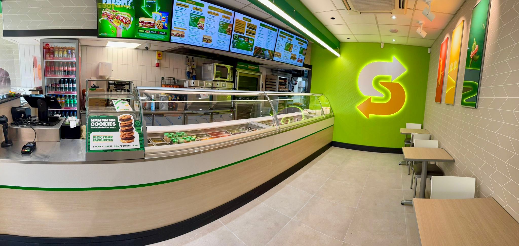 Inside a Saramco Subway restaurant